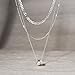 Fohufo Birthday Gifts for Women - 14K Silver Layered Necklaces, Circle Pendant Necklace, Layered Necklaces Silver Fashion Jewelry Set, Birthday Gifts for Women
