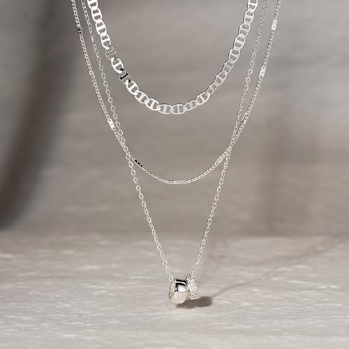 Layered Necklaces for Women - 14K Gold Plated Necklace, Dainty 3Pcs Layered Stacked Necklace, Circle Chain Necklaces, Non Tarnish Waterproof Jewelry, Birthday Jewelry Gifts4