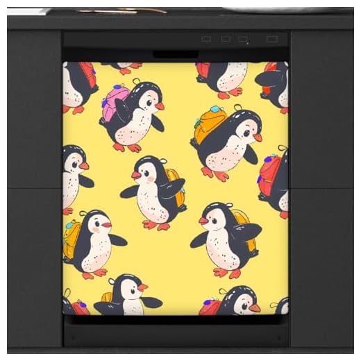 Mexpekil Funda magnética decorativa impermeable para lavavajillas con diseño de pingüino de 21 x 26 pulgadas, para electrodomésticos de cocina