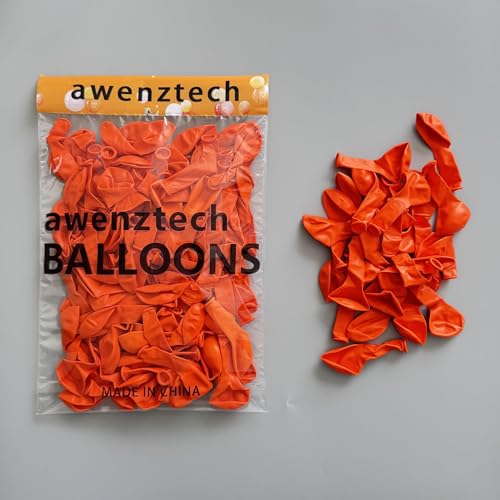 Image of Awenztech 120pcs 5 inch Orange Latex Balloons | Graduation, Fall, Tropical, Birthday Party Decorations