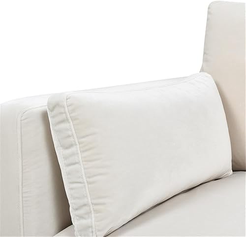 Miniatura 5 de Pemberly Row Sofá moderno de granja de 84 pulgadas en acabado beige francés