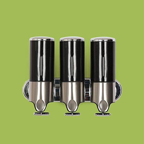 Triple montado en la Pared dispensador de jabón, 500MLx3 Recargable a Prueba de Herrumbre Fácil de Prensa de la Bomba de jabón para baño Cocina Alimentador del jabón líquido-500MLx3,E Cover
