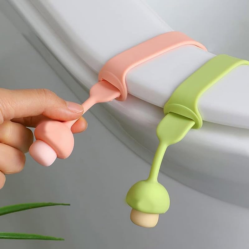 Image of Toilet Seat Lifter For Bathroom Accessories | Toilet Seat Cover Sport Lifter Clip | Silicone Toilet Seat Cover Lifter | Self-Adhesive Toilet Seat Holder (Multicolor) (6 pcs)