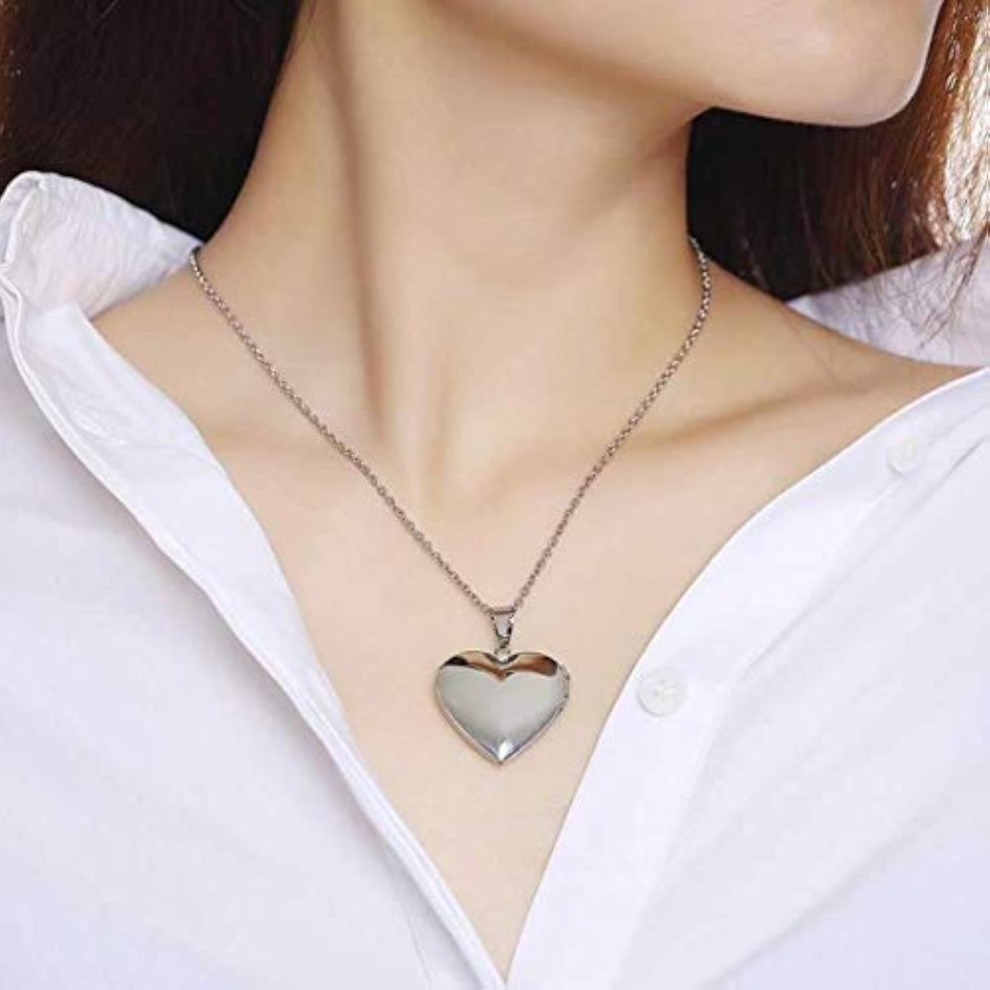 Heart Photo Locket Necklace for Valentine's Day