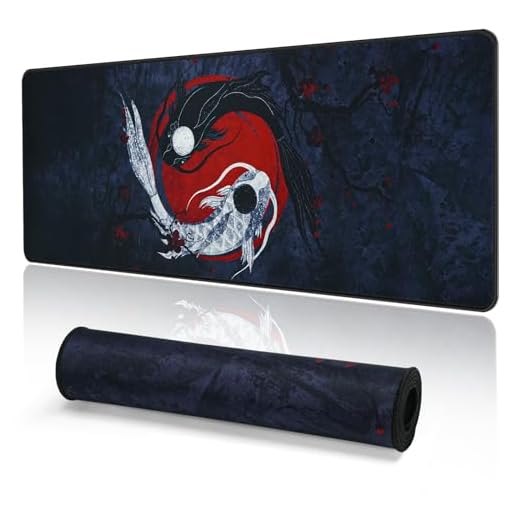 EFISH Tapis de Souris de Jeu Japonais XXL 800 x 300 mm Grand Tapis de Bureau Bords Cousus Imperméable Antidérapant pour PC, MacBook, Ordinateur Portable Améliore la précision et la Vitesse. (A4)