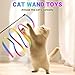 Qiifaiikooii 4 Pcs Cat Wand Toys,Interactive Cat Teaser Wand String for Most Cats and Kittens