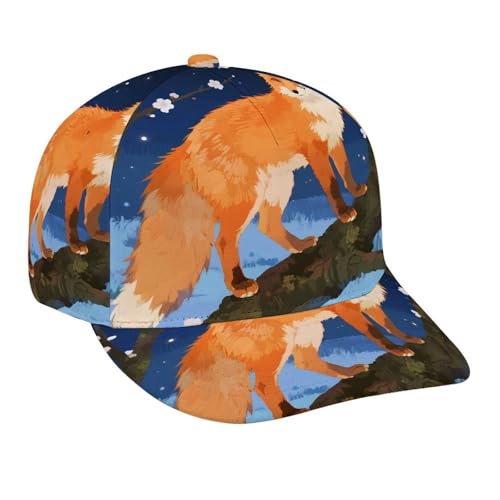 Fashionable Baseball Cap Dad Cap for Unisex/Men/Women/Youth - Anime Fox Lightweight Breathable Running Cap Headwear