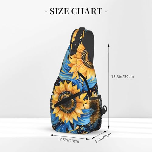 Bolso cruzado con patrón de girasol artístico para mujeres y hombres miniatura 3