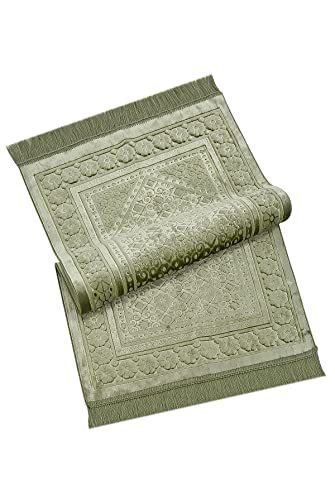 Tapete islámico de oración terciopelo suave 115x70 cm verde miniatura 2