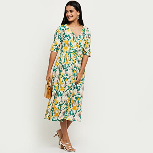 Image of Max Women's 100% Viscose A-Line Midi Dress