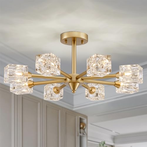 XINGQI 8-Light Semi Flush Mount Ceiling Light Fixture Modern Antique