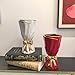 WLGRANJIA Red and Gold Bow Ceramic Vase - Flower Vases for Home Decor, Bow Decor, Boho Style, 9.65 Inch Flower Vases for Bouquet, Large Vase for Ideal Shelf Decor/Table (Red and Gold, Large)