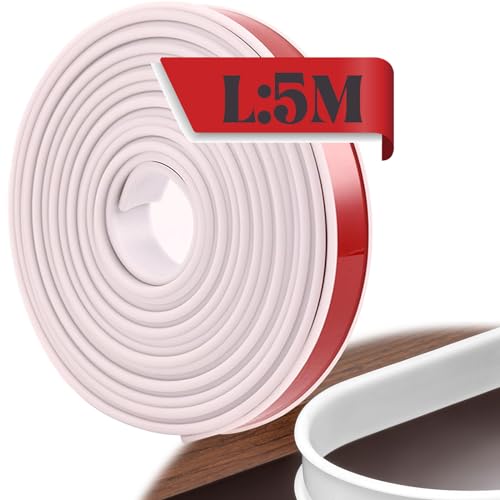 LeapBeast Forma U Cinta de Madera Cantos, 5M TPE Adhesiva Perfil Goma Cantoneras Cubrecantos, Silicona Cinta Tiras de Cantear - Bordes Mesa Muebles Protector