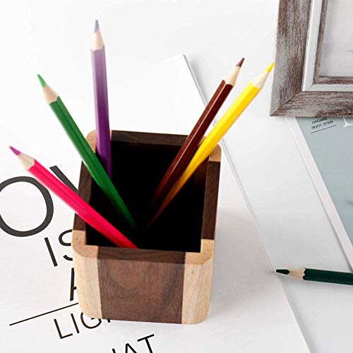 Wood Desk Pen Holder Pencil Organizer Desktop Office Pencils Stand Holder Simple - Image 4