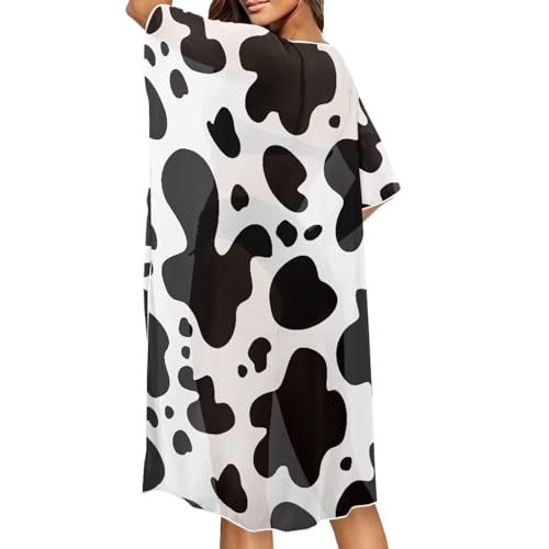 Women's Loose Sheer Beach Cover Up Kimono Cardigan Short Sleeve Cover Up Beachwear Bathing Suit Swimsuit for Bikini4