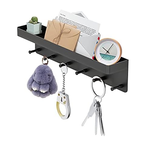 Gancho multifuncional para llaves BHeadCat con estante de almacenamiento montado en la pared Cover