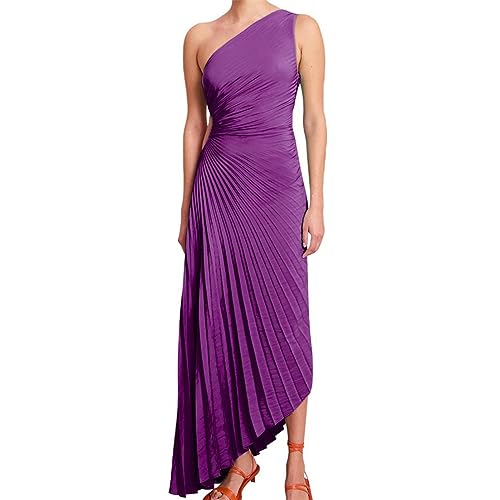 Robe longue mince creuse violette pour camoufler les rondeurs en soirée