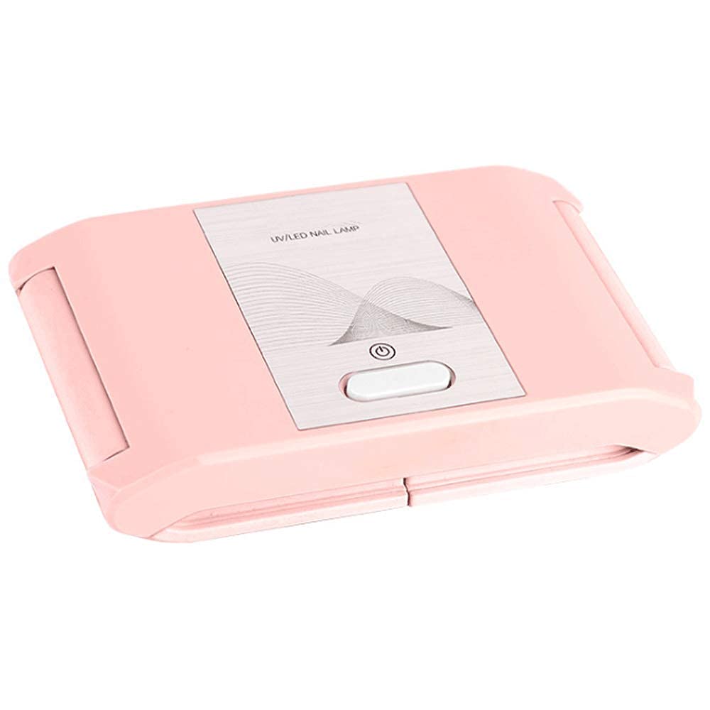 Lampe UV Portable Gel Ongles LED, 24W Mini Pliable Professionnel Rechargeable sans Fil Sèche-Ongles Lampe de Polymérisation Smart Gel LED Nail Art Outils (Noir),Rose