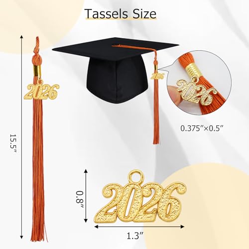 Image of GraduationMall Single&Multiple Color Graduation Tassel with 2026 Year Charm 9 inch