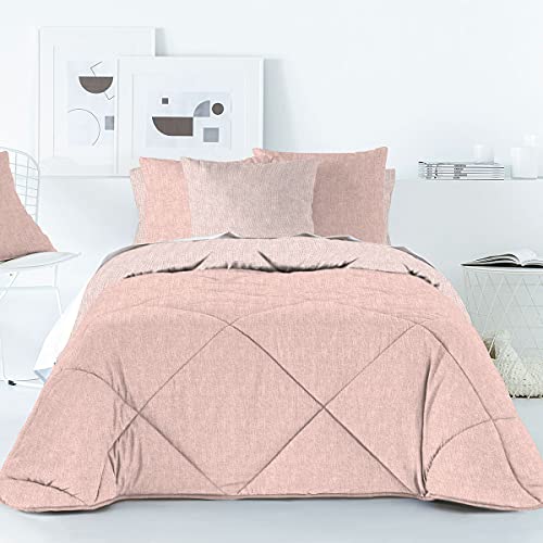 BARCELÓ TEXTIL Edredón Lino 135 cm 06 - Rosa