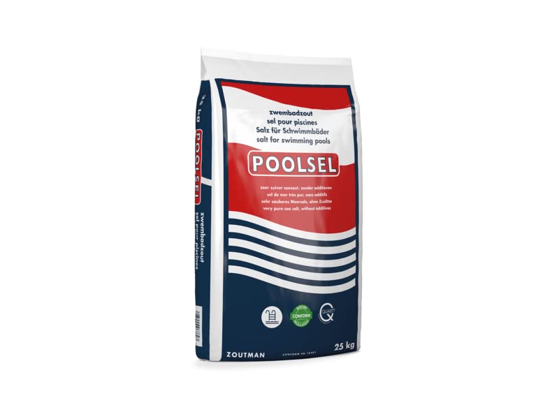 Zoutman Poolsel Sal de agua de mar para piscinas, tratamiento de agua de piscina para electrolisis salina, sin agente de separación, 25 kg