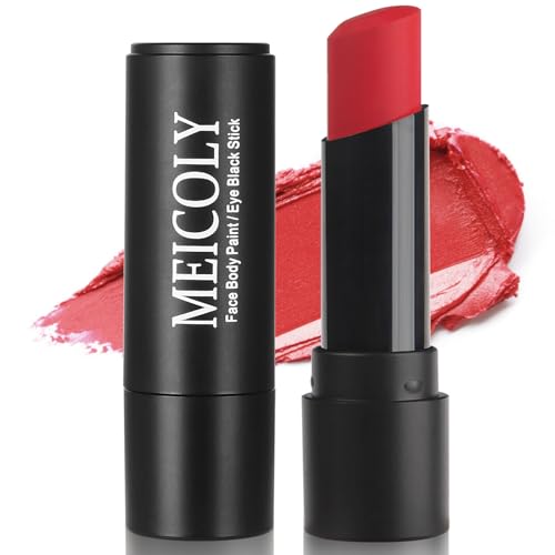 MEICOLY Red Eye Black Stick Waterproof Eye Black Baseball Softball Football Lacrosse Red Face Body Paint Stick for Halloween SFX Cosplay Corpse Devil Clown Makeup