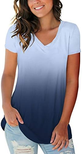 SAMPEEL Womens Summer Tie Dye Short Sleeve T Shirts Ombre V Neck Tops S-3XL 1 SAMPEEL Womens Summer Tie Dye Short Sleeve T Shirts Ombre V Neck Tops S-3XL