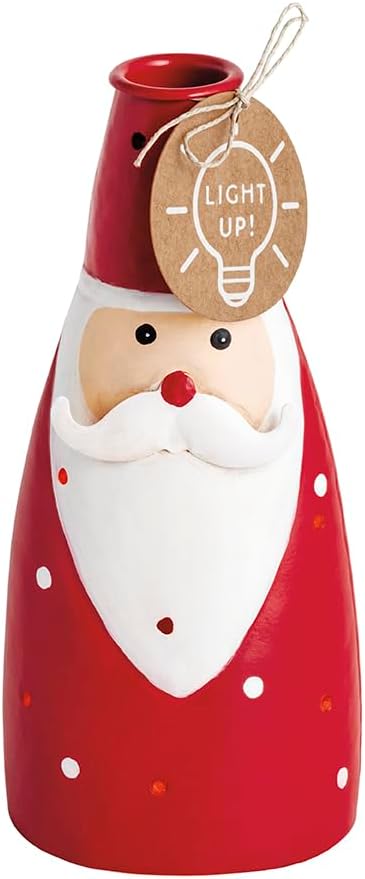 Mud Pie Christmas Small Santa Light-Up Taper Holder
