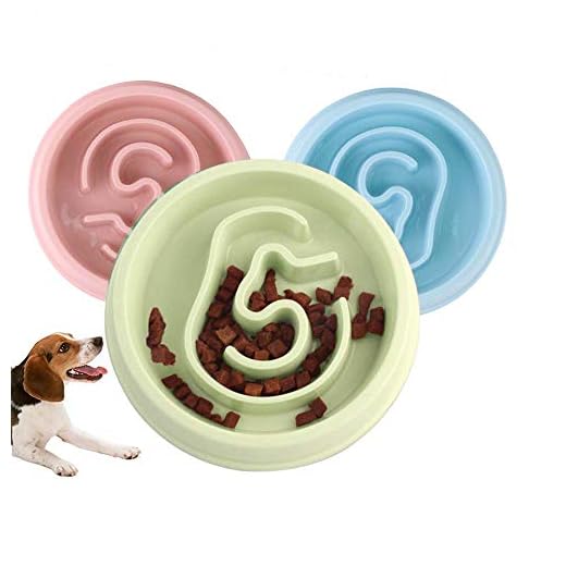 Alimentador lento y saludable para perros y gatos - Alimentador lento para perros - Alimentador interactivo - Alimentador lento para perros Alimentador para gatos - Bloat Pet Stop Stop Dog Bowl (Vrde)