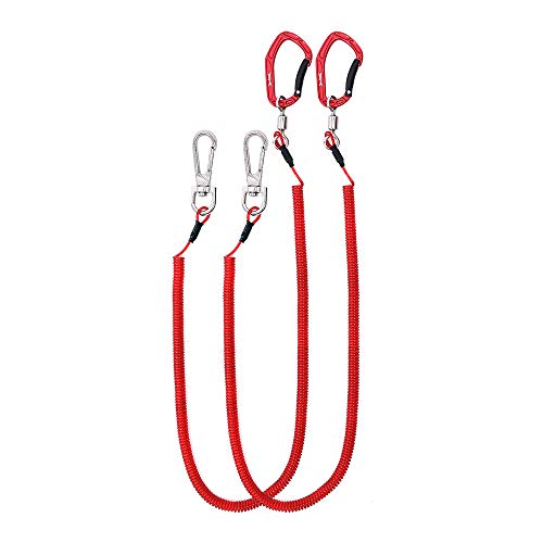 HERCULES M4 Heavy Duty Fishing Lanyard (Pack of 2 Red, 17.7" Plus)