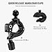 Action Camera Motorcycle Bike Handlebar Mount Clamp, Compatible for DJI OSMO Action 5 Pro/4/3/Pocket 3, for Gopro Hero 13/12/11/10, for Insta360 X4/X3/Ace Pro/Go 3S, Sport Camera Car Mount (LAC-02)