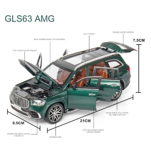 Image of LONGMIRE Metal Pull Back Diecast Car Pull Back Model with Sound Light Boys Gifts Toys for Kids Pack of 1, Multicolor (1:24 GLS 63)