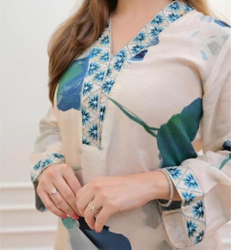 Image of DHRUVI TRENDZ Co Ord Set for Women Stylish | Ethnic Kurta Sets for Woman | Traditional Short Kurti for Women | Daily Comfortable Outfit for Office & Ethnic Set | 3 /4 Sleeve Kurti with Pant