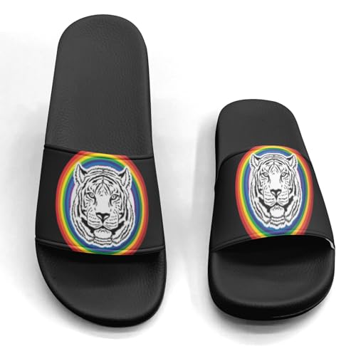 Pitovozu Animal Tiger Slippers for Women Men Comfotable Sandals Non Slip Home Bedroom Pool Shower Outdoor Slide Slippers4