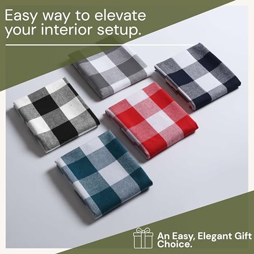Image of Mint Green and White 12 Pack Buffalo Check Kitchen Towels, 16x26 Inches, 100% Cotton Dish Cloths, Reusable Hand Towels for Drying Glassware, Cleaning Spills, Farmhouse Plaid Towel