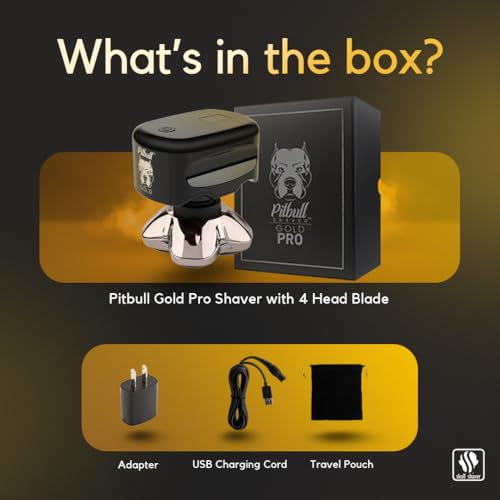 Image of skull shaver Male Pitbull Gold PRO Electric shaver: Electric Head shaver, Underarms, Chest, Back Grooming Kit, Waterproof, No Nicks