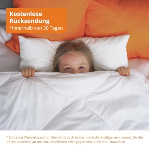 sleepling Kinderdecke 100x135 cm, 4 Jahreszeiten Bettdecke für Kinder, Vierjahreszeiten Steppdecke, 100% Mikrofaser, Decke Made in EU, Ökotex 100, waschbar 60 Grad