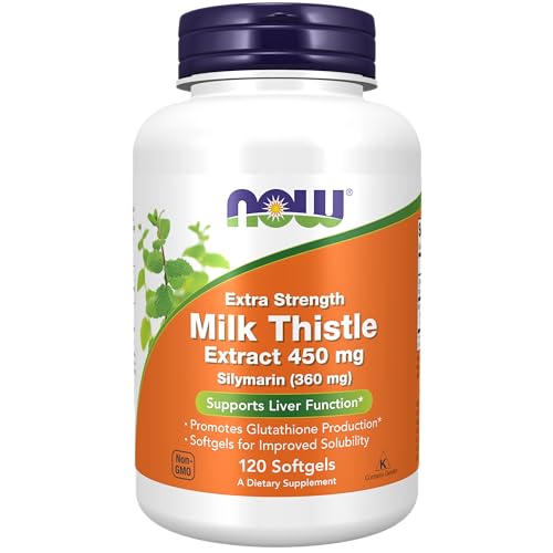 NOW Foods Supplements, Silymarin Milk Thistle Extract, Extra Strength 450 mg, 120 Softgels