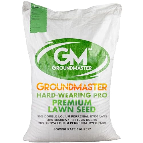 GroundMaster Premium Lawn Grass Seed – 500G Hard Wearing & Fast Germination Grass Seeds for Gardens and Family Lawns, Perfect for UK Climate - Tough Lawn Seed Mixture, Low Maintenance & Pet-Friendly