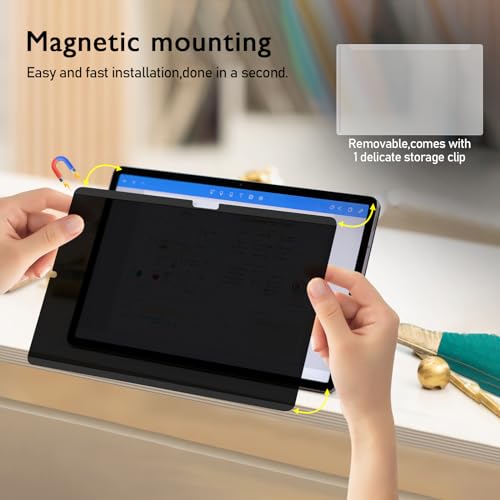 Image of FILMEXT Magnetic Privacy Screen for Samsung Galaxy Tab S10 Plus 12.4 inch | for Galaxy Tab S9 FE+ / S9 Plus Tab S8+ /Tab S7 FE /Tab S7 Plus 12.4 inch , Anti Spy Anti Glare Anti Blue Light Eye Protection Matte