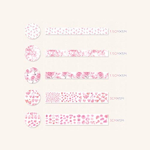 Decorativa Masking Paper Tape Gift Set para Scrapbooking DIY Decoração Gift Embalagem Cada Rolo 5m