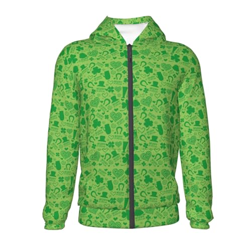 St Patrick's Day Kid Hoodies Boys Zip Up Sweatshirts Girls Pullover with Pocket2