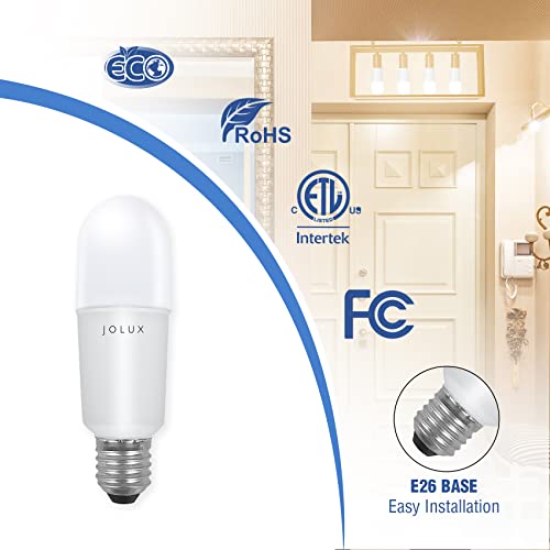 Jolux Led Stick Light Bulbs, Enclosed Fixture Rated,100W Equivalent, 1500 Lumen, Medium Base Light Bulbs,Non-Dimmable, 6-Pack (Warm White)… #TOP2