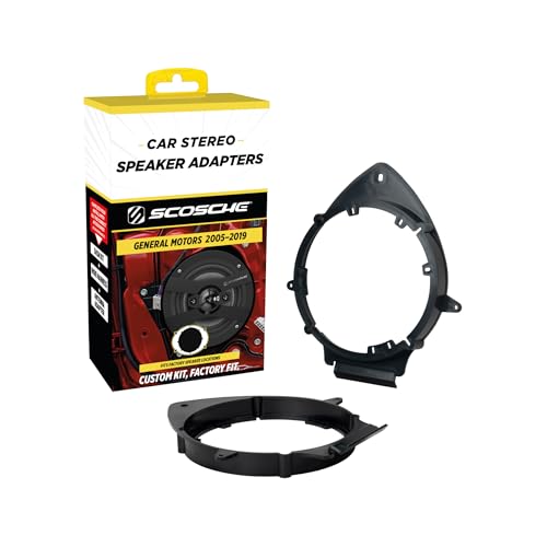 Scosche SAGMHR634 6.5-6.75 Speaker Adapters Compatible with Select 2005-20 GM Vehicles - 6 1/2 to 6 3/4 Adapter Spacer for Car Door Speakers - Sold in Pairs - See Fit Guide in Image for Vehicles