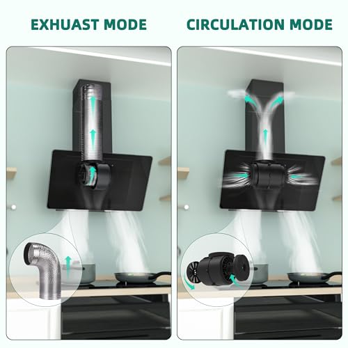 FIREGAS Campana extractora 60cm, Motor sin escobillas, Digital touch, 3 velocidades, LED, Recirculante y Extracción, Incluye filtro de carbón, Campana Inclinada Cristal Negra - imagen 7