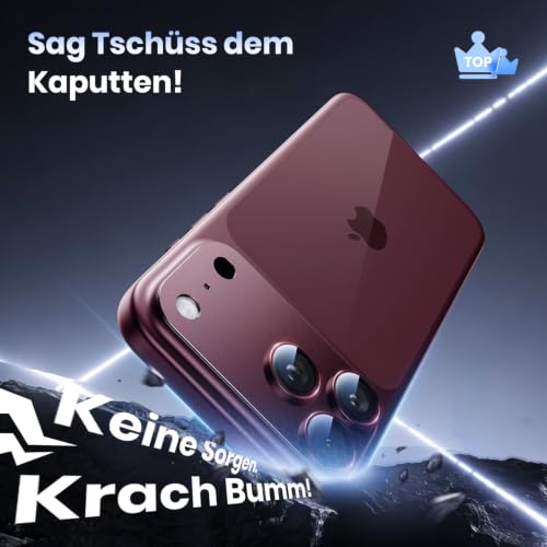 Hoerrye für iPhone 18 Pro Kameraschutz,Burgunder, 1 Stück – Ansicht 5
