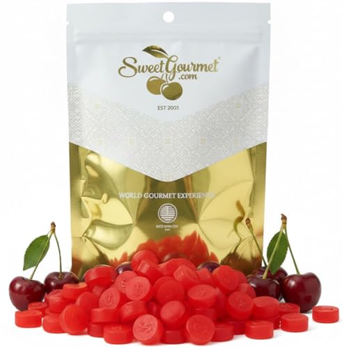 SweetGourmet Cherry JuJu Coins, Soft Chewy Candy Unwrapped, 4-Pound Resealable Pouch
