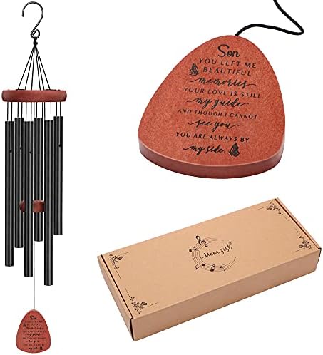 Memorial Wind Chimes for Loss of Son Sympathy Gifts Beech Wooden Windchimes Memorial Windchime in Memory of Loss of Love One Remembrance Outdoor Garden Yard Patio Home Déco