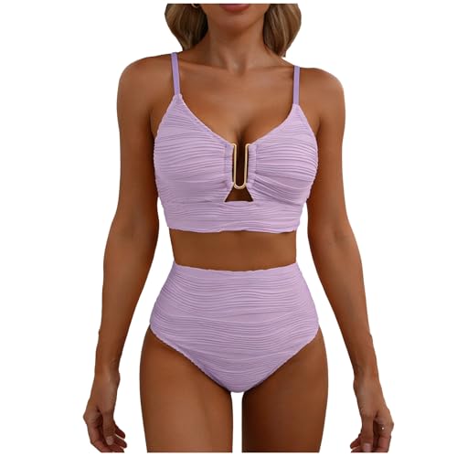 Bikini taille haute anti ventre rond effet gainant push up maillot de bain