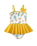 Baby Swimsuit Girl Toddler Girls Bathing Suit 18 24 Months Ruffle Sleeveless Tankini Swimsuit Cute Toddler Girl Yellow Pineapple Swim Suits One Pieces